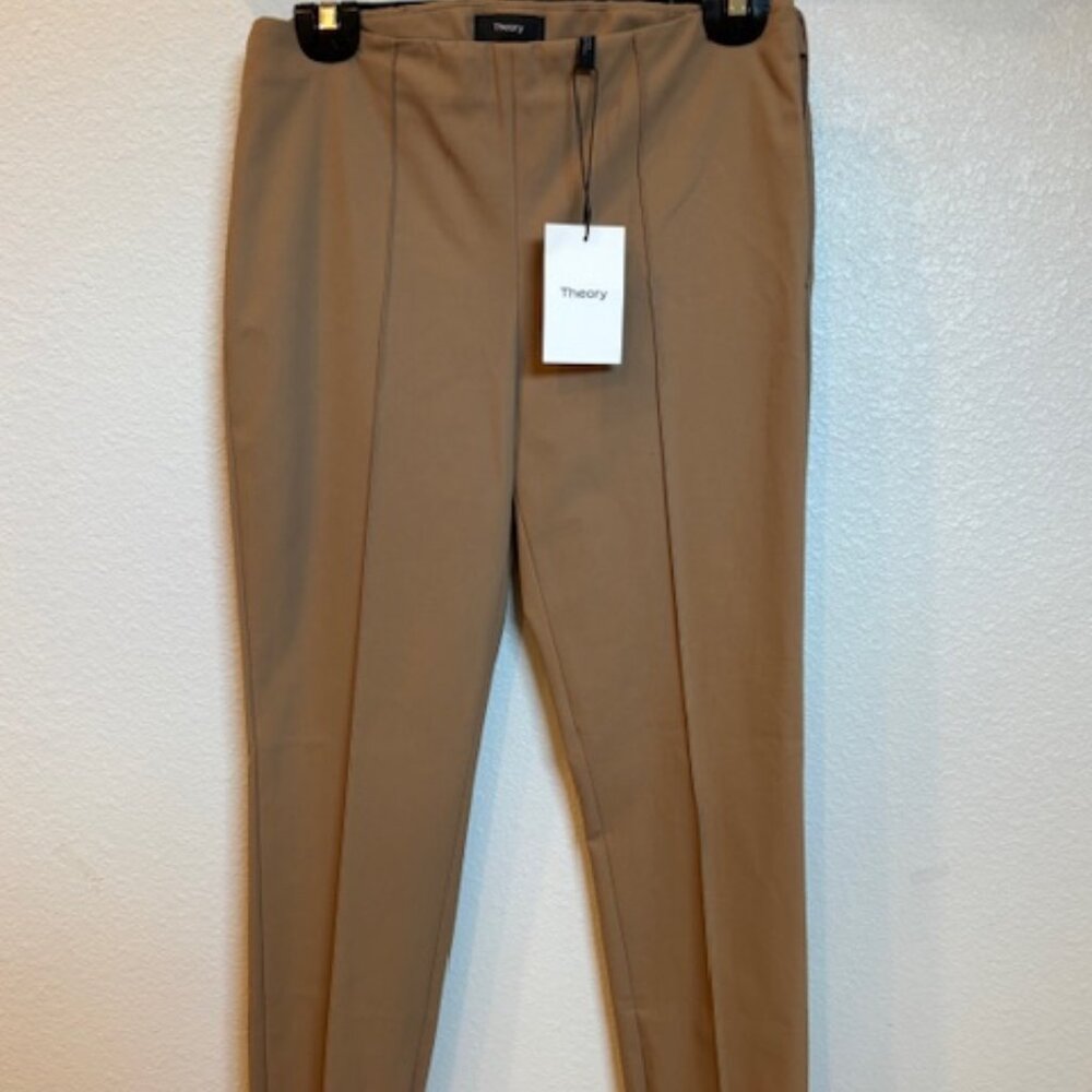 Theory Stretch cropped Alettah pants in camel